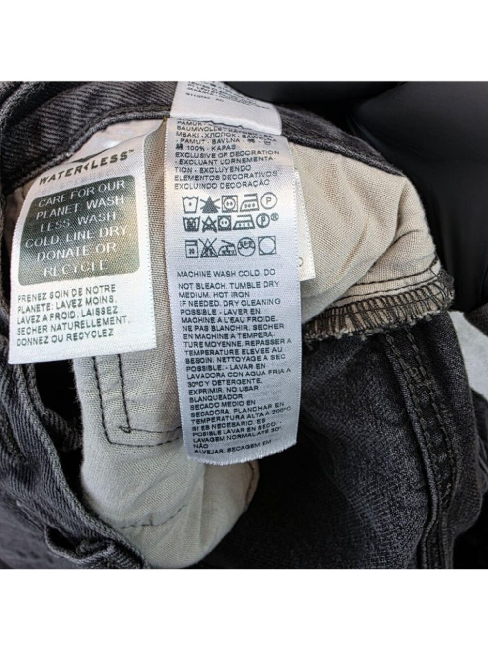 Levis 501 90s Jeans Womens 30 Gray Charcoal Wash Relaxed Straight Button Fly - Picture 16 of 16